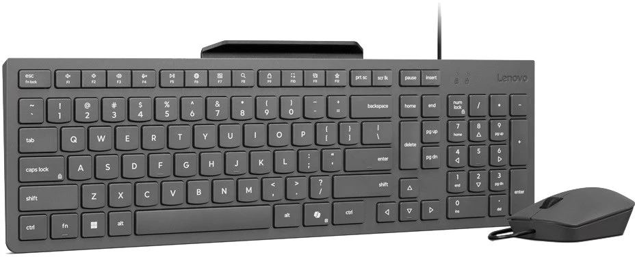 Klaviatūra Lenovo 310 USB-A su laidu Combo US English | Klaviatūros ir pelės rinkinys | su laidu | su pele | US English | Luna Pilkas