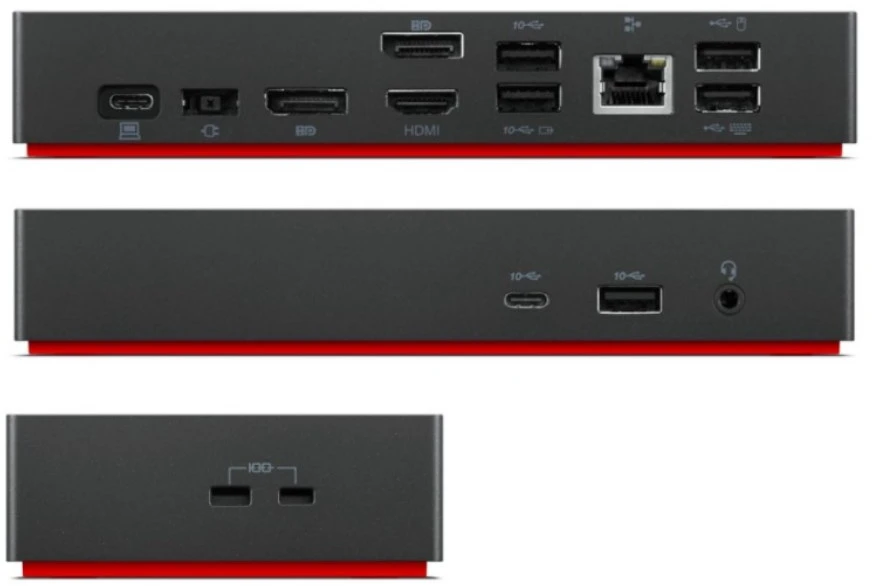 „Lenovo“ universalus USB-C dokas (su 135 W maitinimo adapteriu) | „ThinkPad“ | Ethernet LAN (RJ-45) jungtys: 1 | DisplayPort jungčių kiekis: 1 | HDMI jungčių kiekis: 1