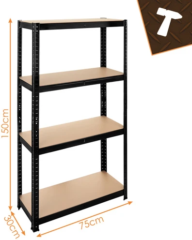 Bigstren Lentyna sandėlis - juoda 150x75x30 Bigstreen