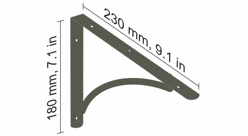 Lentynos laikiklis Dolle Arch, 230×180 mm, pilka
