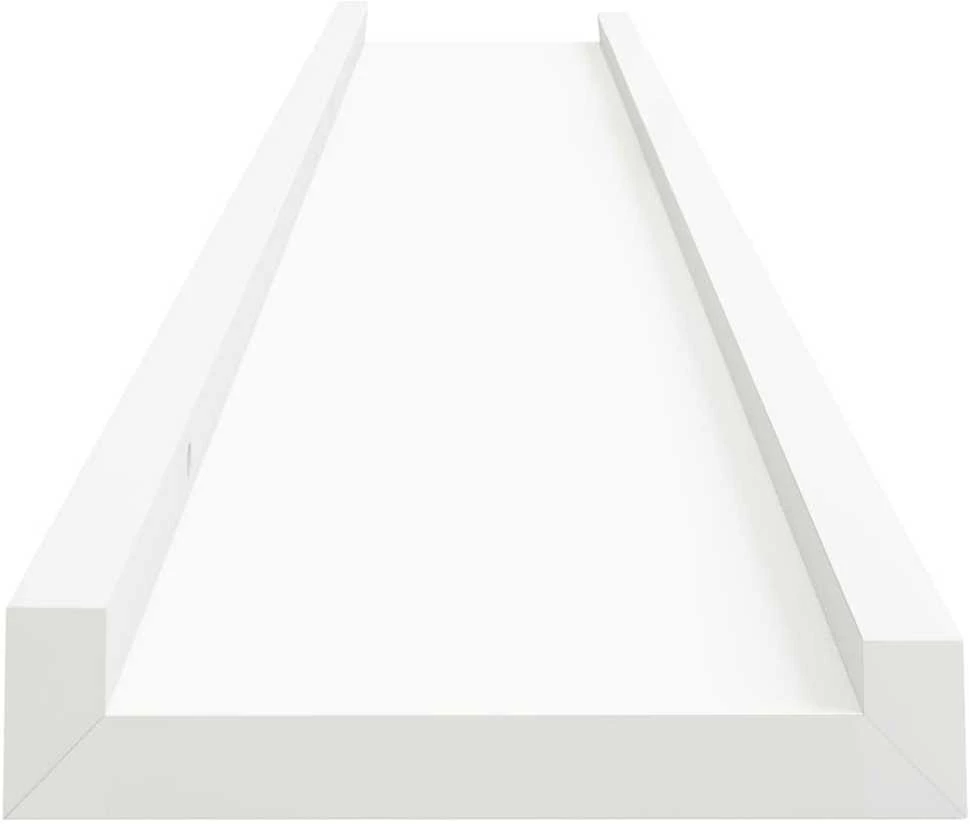 Lentynos nuotraukų rėmeliams, 2vnt., baltos, 80x9x3cm, MDF