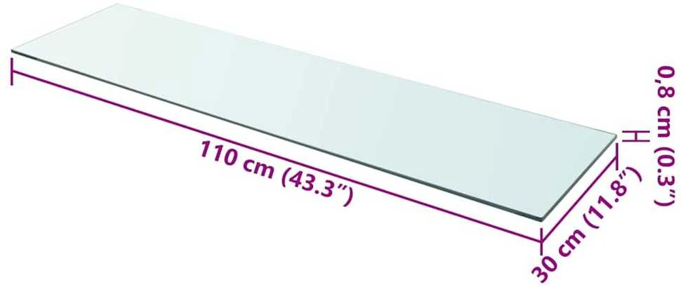 Lentynos plokštė, skaidrus stiklas, 110x30 cm