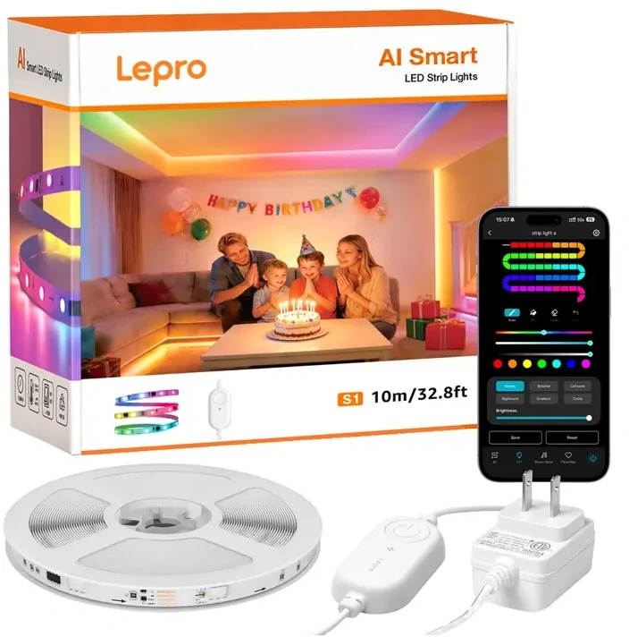 Lepro S1 10m Wi-Fi Bluetooth RGBIC LED juosta