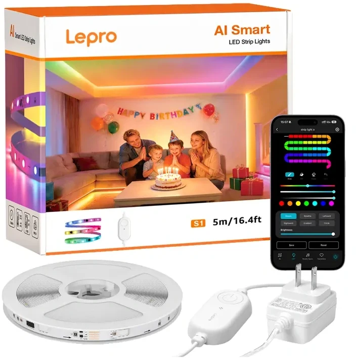 Lepro S1 5m Wi-Fi Bluetooth RGBIC LED Strip