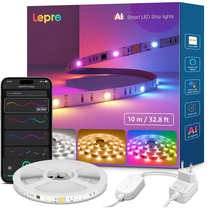Lepro S2 10m Wi-Fi Bluetooth RGBIC LED juosta