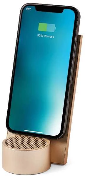 Lexon City Energy Pro 10W belaidis įkroviklis su Bluetooth kolonėle soft auksinis LD145D9
