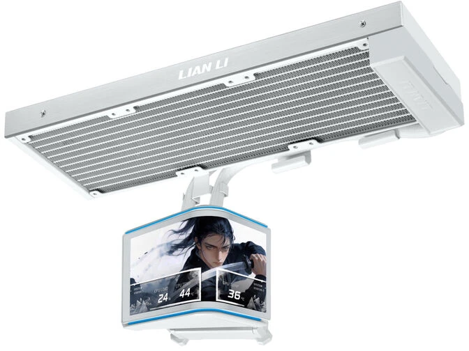 Lian Li HydroShift II OLED Curved 360 Fanless AiO Vanduo Cooling, 360 mm, OLED Ekranas – Baltas