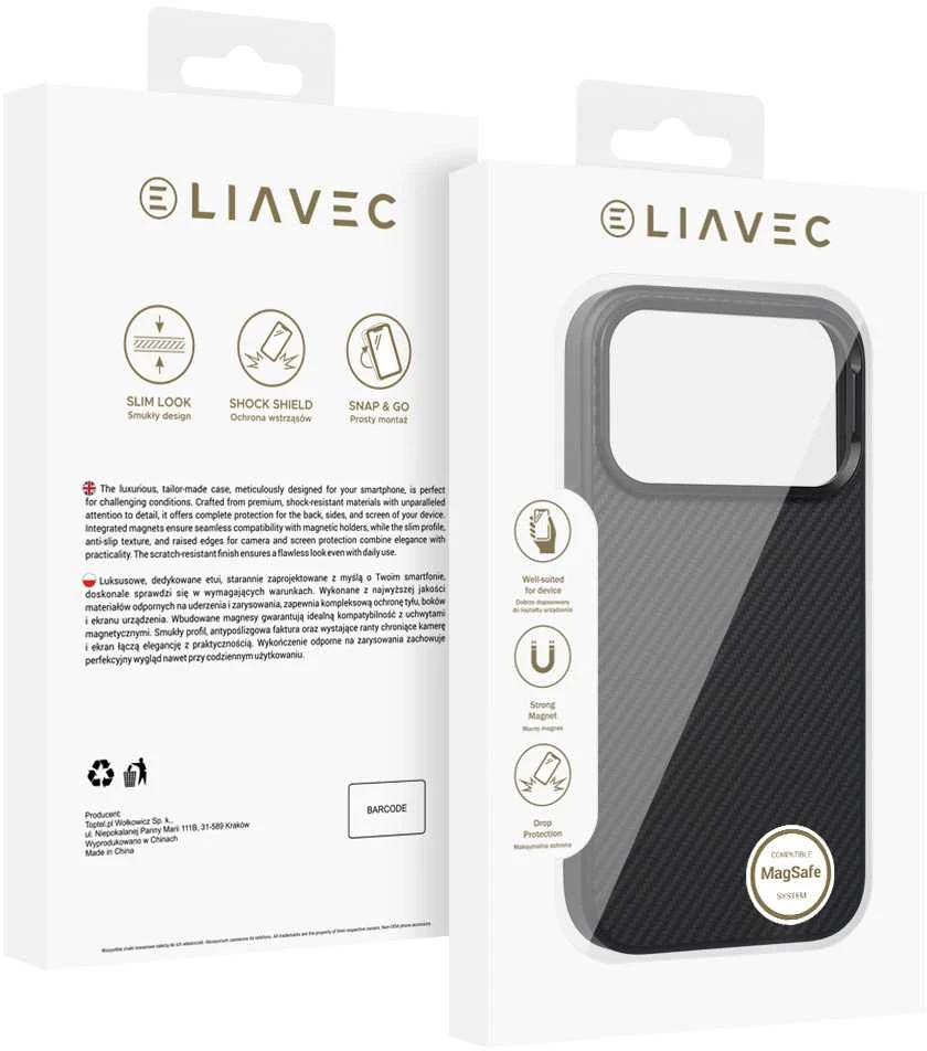 Liavec Carbon Core dėklas skirtas Apple iPhone 17 Pro Max