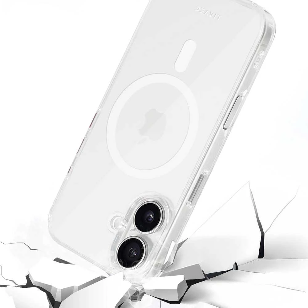 Liavec Glossy Magsafe Clear dėklas skirtas Apple iPhone 16 baltos spalvos