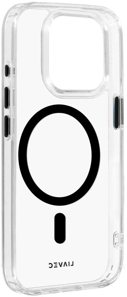 Liavec Glossy Magsafe Clear dėklas skirtas Apple iPhone 15 Pro Max juodos spalvos