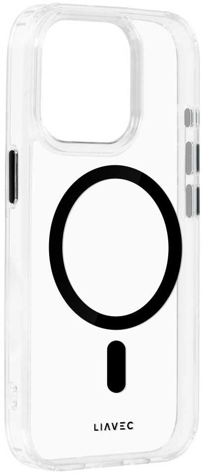 Liavec Glossy Magsafe Clear dėklas skirtas Apple iPhone 15 Pro Max juodos spalvos