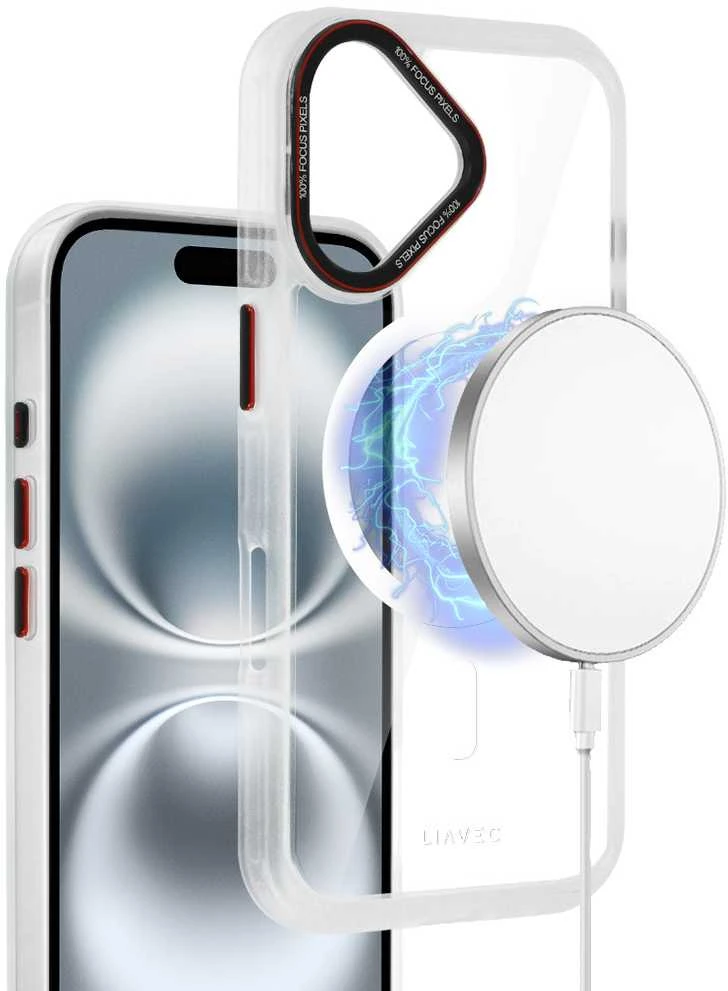 Liavec Hybrid Magsafe skaidrus dėklas skirtas iPhone 16