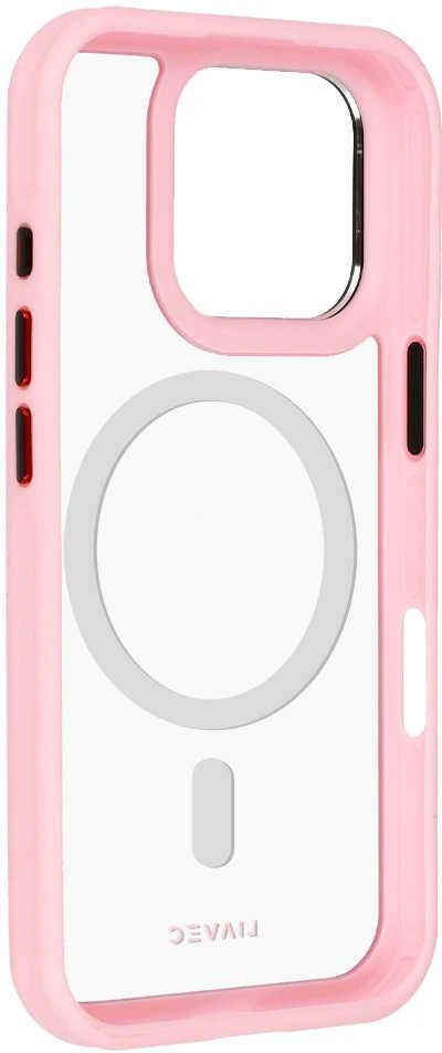Liavec Hybrid Magsafe Clear dėklas skirtas Apple iPhone 16 Pro Max rožinės spalvos