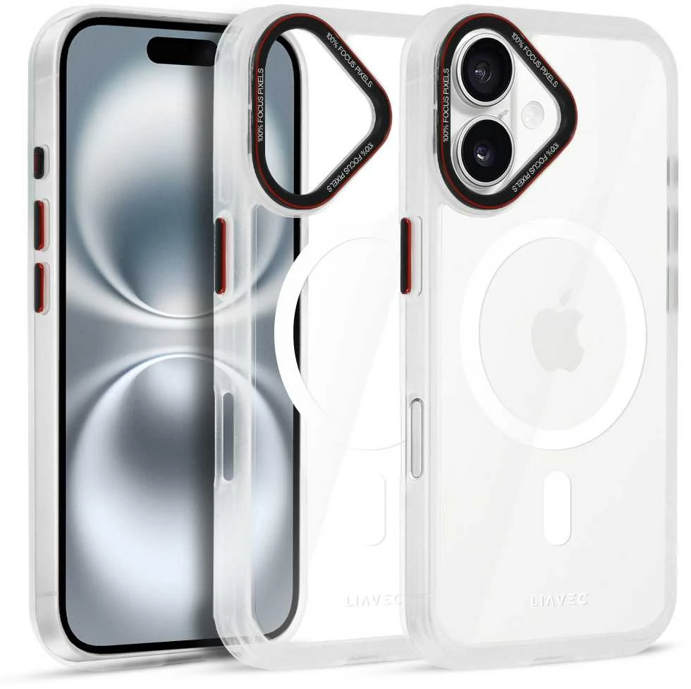 Liavec Hybrid Magsafe skaidrus dėklas skirtas iPhone 16