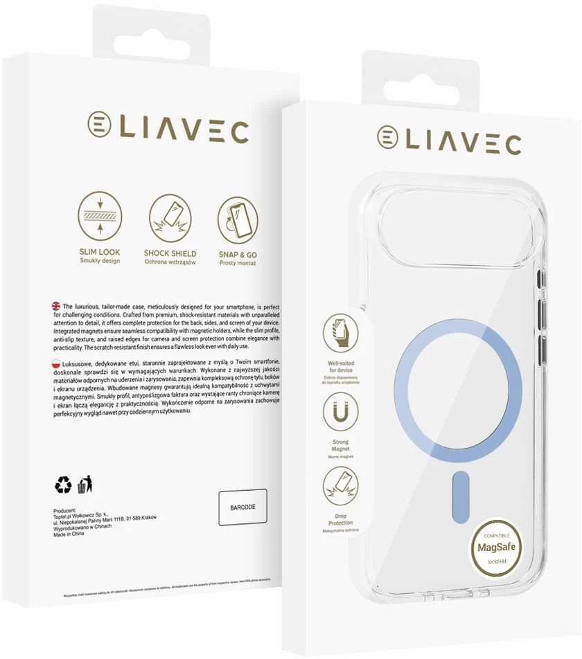Liavec Pure dėklas skirtas Apple iPhone 17 Air light mėlynos spalvos