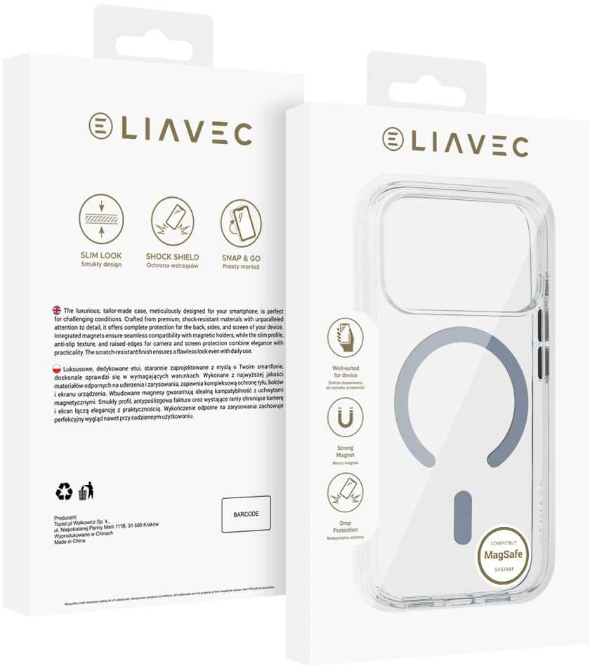 Liavec Pure dėklas skirtas iPhone 17 Pro Max titanium