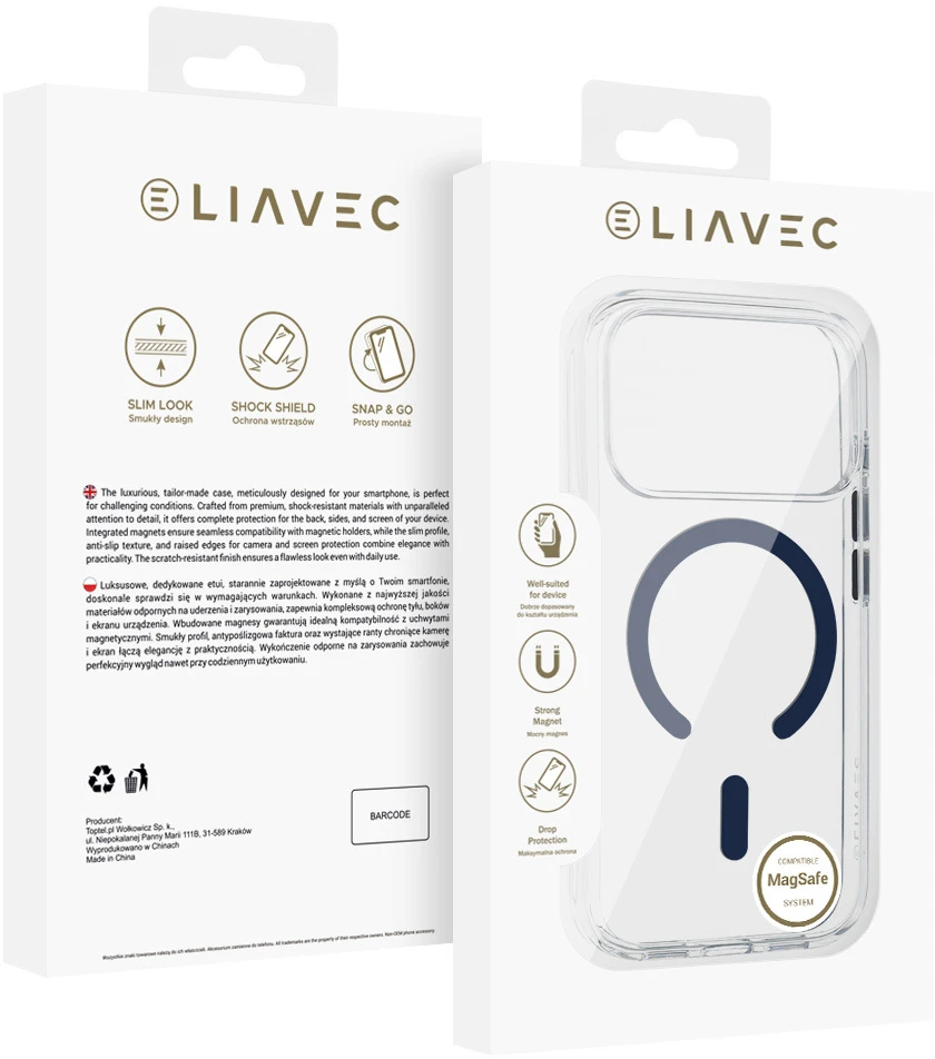 Liavec Pure dėklas skirtas Apple iPhone 17 Pro Max mėlynas