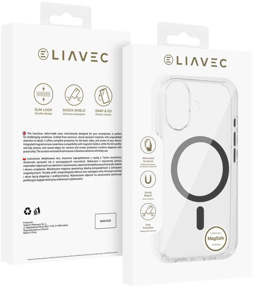 Liavec Pure dėklas skirtas Apple iPhone 17 pilkos spalvos