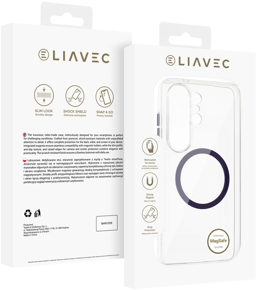 Liavec Pure dėklas skirtas Samsung Galaxy S26 Ultra violetinės spalvos