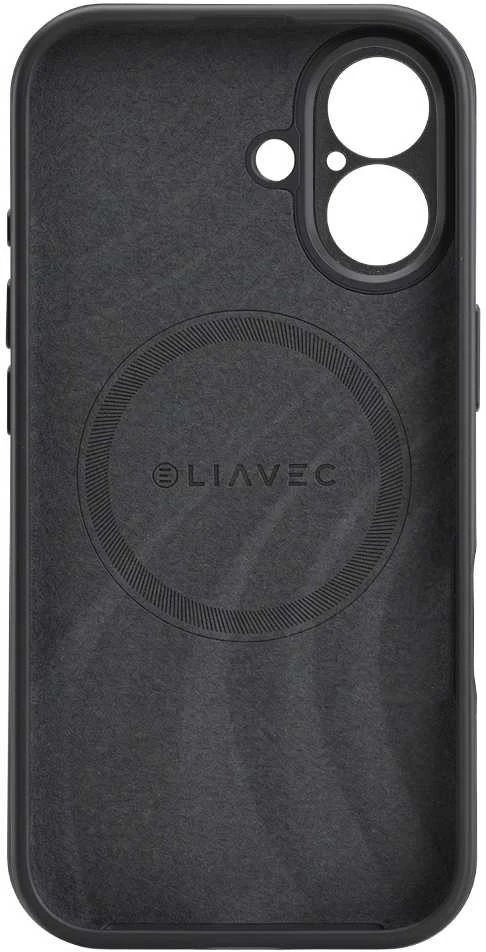 Liavec Silk Shield dėklas su Metal Camera Frame skirtas Apple iPhone 17 juodos spalvos