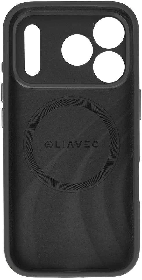 Liavec Silk Shield dėklas su Metal Camera Frame skirtas Apple iPhone 17 Pro Max juodos spalvos