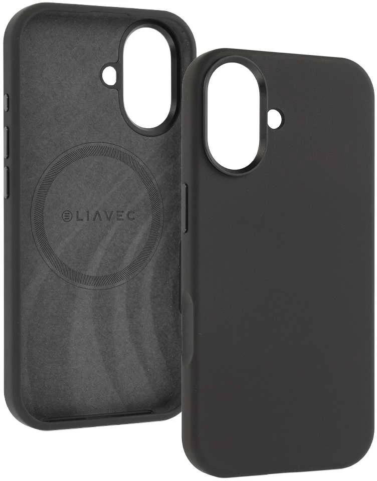 Liavec Silky dėklas su Metal Camera Frame skirtas Apple iPhone 17 juodos spalvos