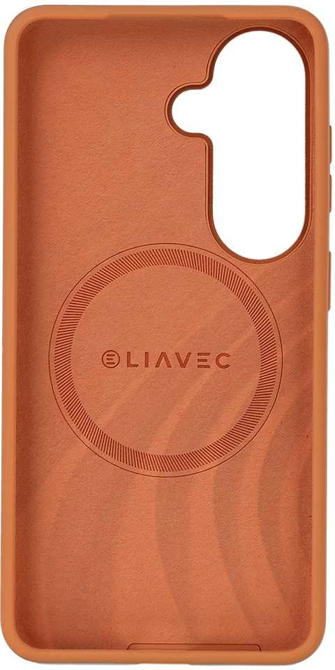 Liavec Silky dėklas su Metal Camera Frame for Samsung Galaxy S26 Plus oranžinės spalvos