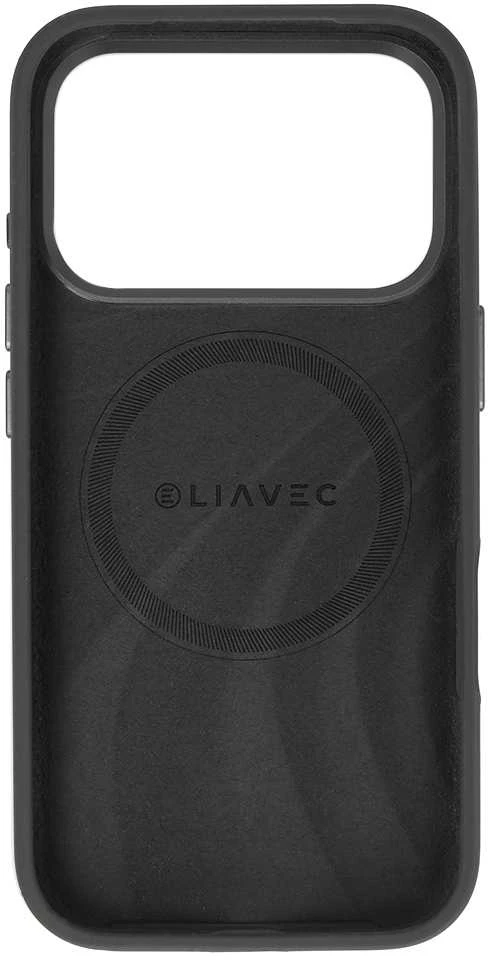 Liavec Silky dėklas su Metal Camera Frame skirtas Apple iPhone 17 Pro juodos spalvos