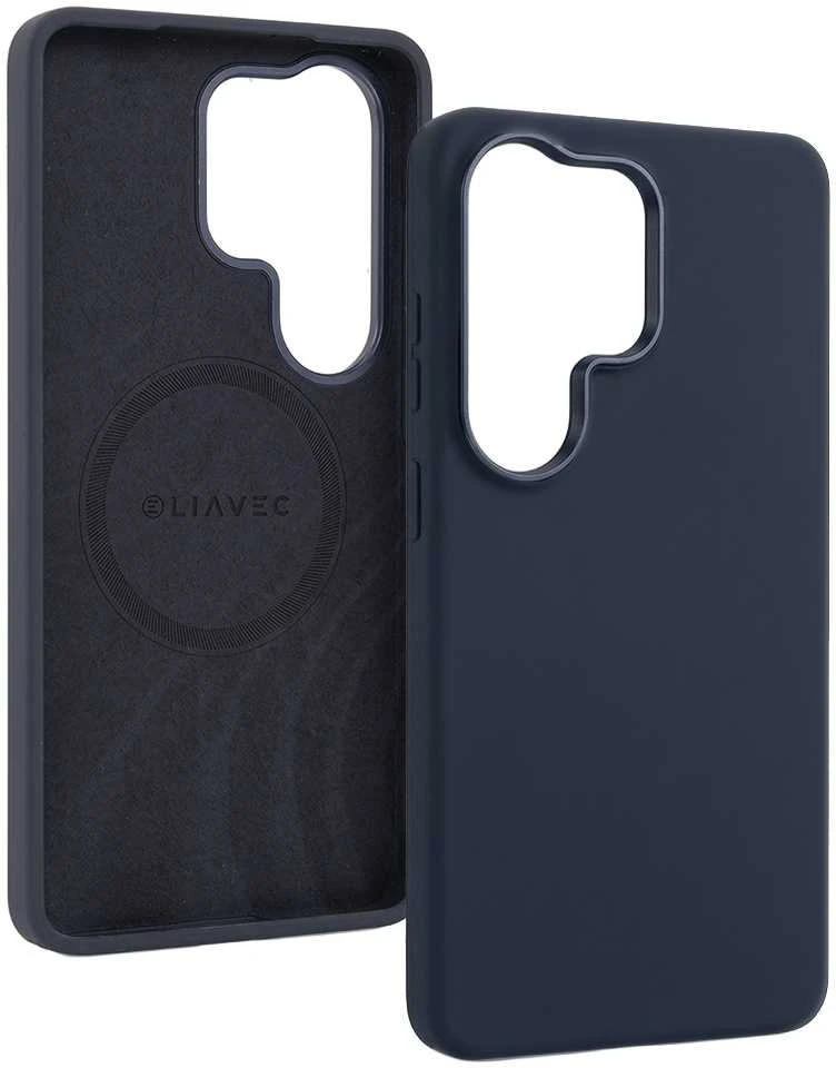 Liavec Silky dėklas su Metal Camera Frame for Samsung Galaxy S26 Ultra mėlynas