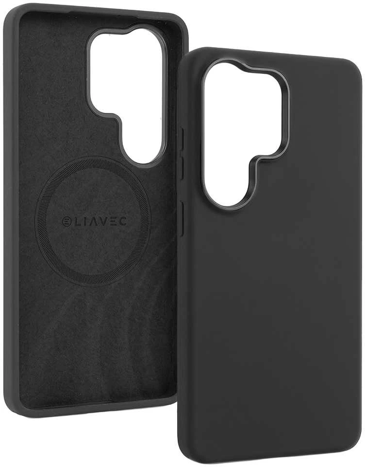 Liavec Silky dėklas su Metal Camera Frame for Samsung Galaxy S26 Ultra juodos spalvos