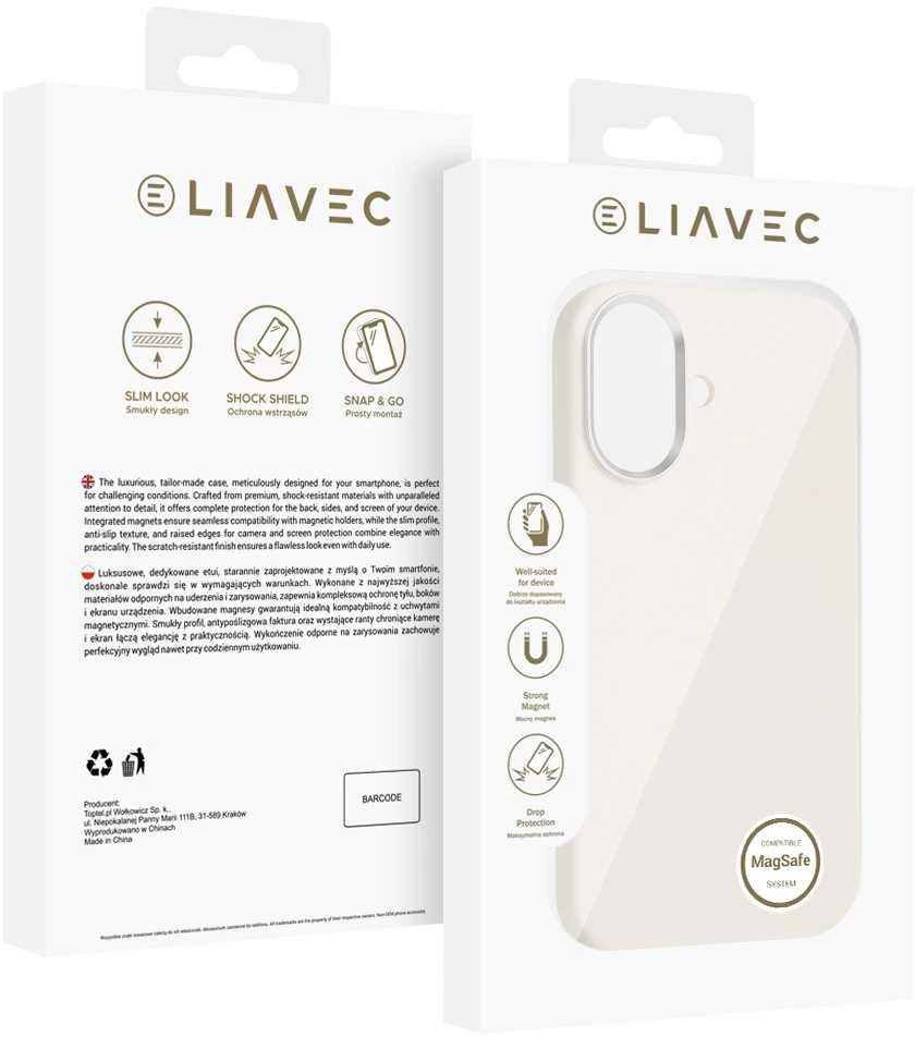 Liavec Silky dėklas su Metal Camera Frame skirtas Apple iPhone 17 beige