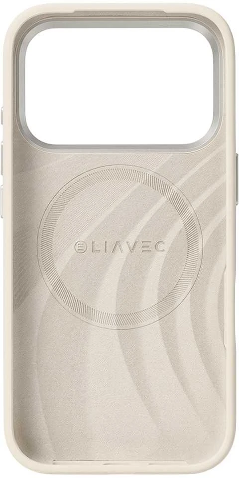 Liavec Silky dėklas su Metal Camera Frame skirtas Apple iPhone 17 Pro beige