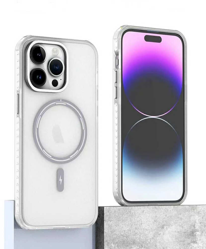 Liavec Smooth Feeling Magsafe dėklas skirtas Apple iPhone 15 Plus baltos spalvos