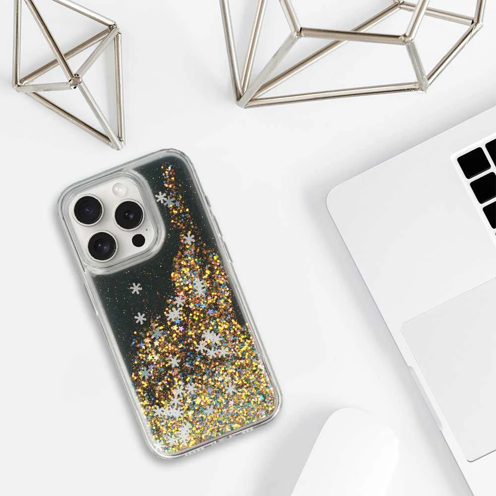 Liavec Snowflake Series dėklas skirtas Apple iPhone 15 Plus juodos spalvos
