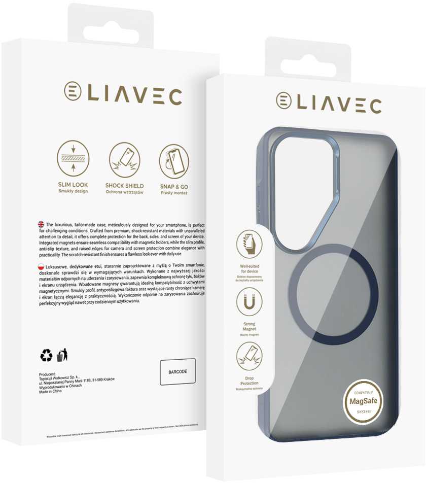 Liavec Soft dėklas Metal Frame skirtas Samsung Galaxy S26 Ultra mėlynas