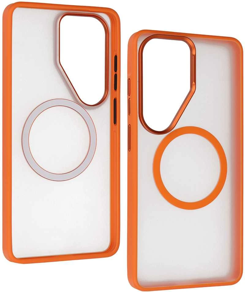 Liavec Soft dėklas Metal Frame skirtas Samsung Galaxy S26 Ultra oranžinis