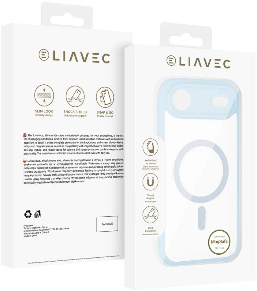 Liavec Soft dėklas skirtas Apple iPhone 17 Air light mėlynos spalvos