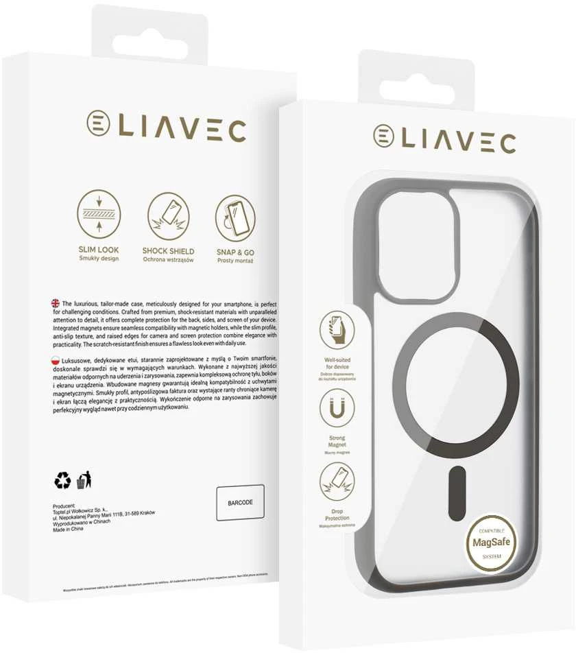 Liavec Soft dėklas skirtas Apple iPhone 17 pilkos spalvos