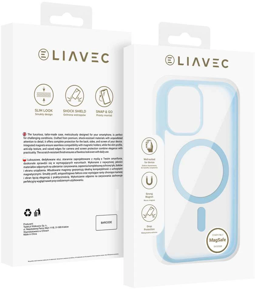 Liavec Soft dėklas skirtas Apple iPhone 17 mėlynos spalvos