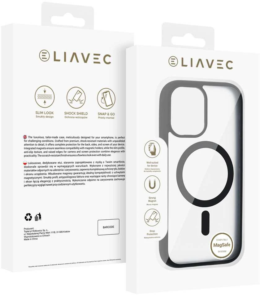 Liavec Soft dėklas skirtas Apple iPhone 17 juodos spalvos
