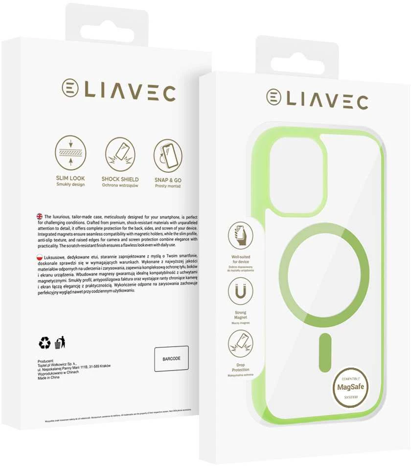 Liavec Soft dėklas skirtas Apple iPhone 17 žalios spalvos