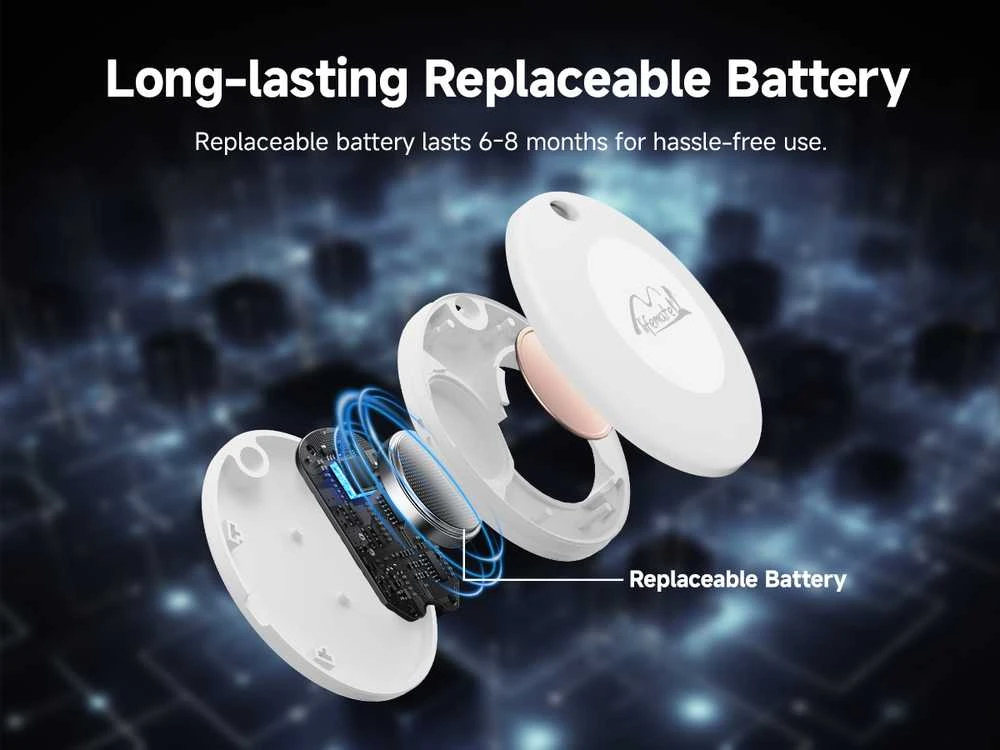 „Lifemate GPS Bluetooth LifeTag Tracker HD-P16-3 Android“ + baltas raktų pakabukas