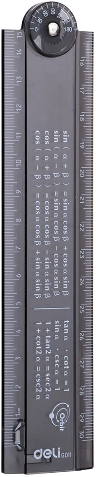 Liniuotė DELI 15cm-30cm sulankstoma juoda