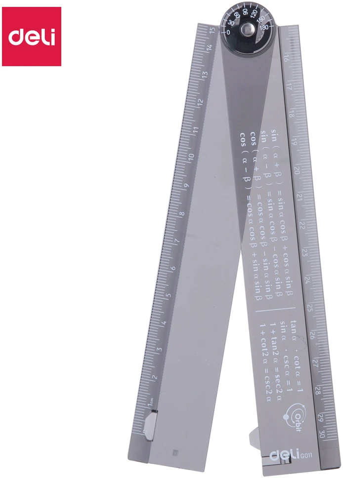 Liniuotė DELI 15cm-30cm sulankstoma juoda