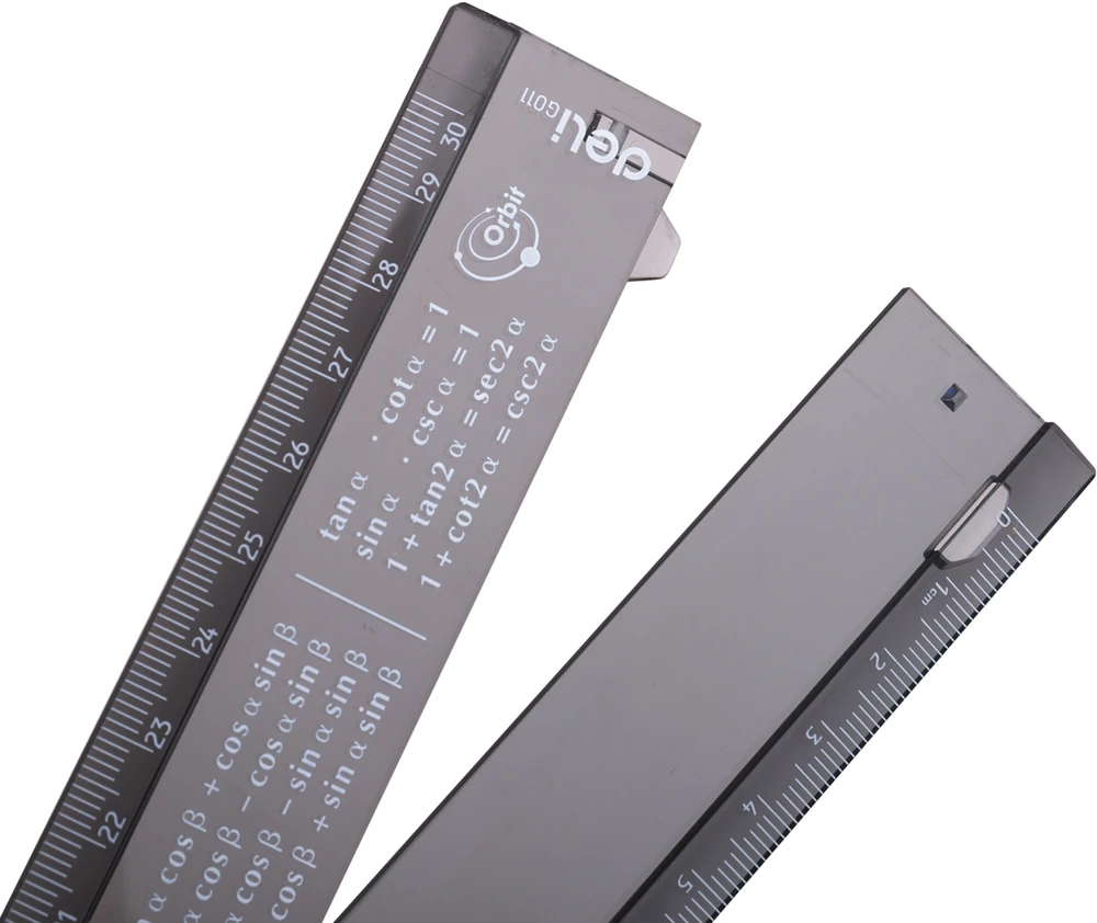 Liniuotė DELI 15cm-30cm sulankstoma juoda