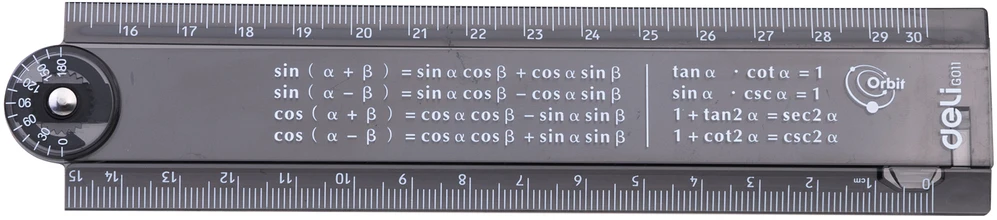 Liniuotė DELI 15cm-30cm sulankstoma juoda