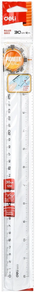 Liniuotė DELI 30cm skaidri