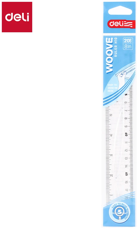 Liniuotė DELI Woove 20 cm, skaidri