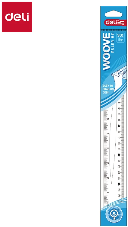 Liniuotė DELI Woove 30 cm, skaidri