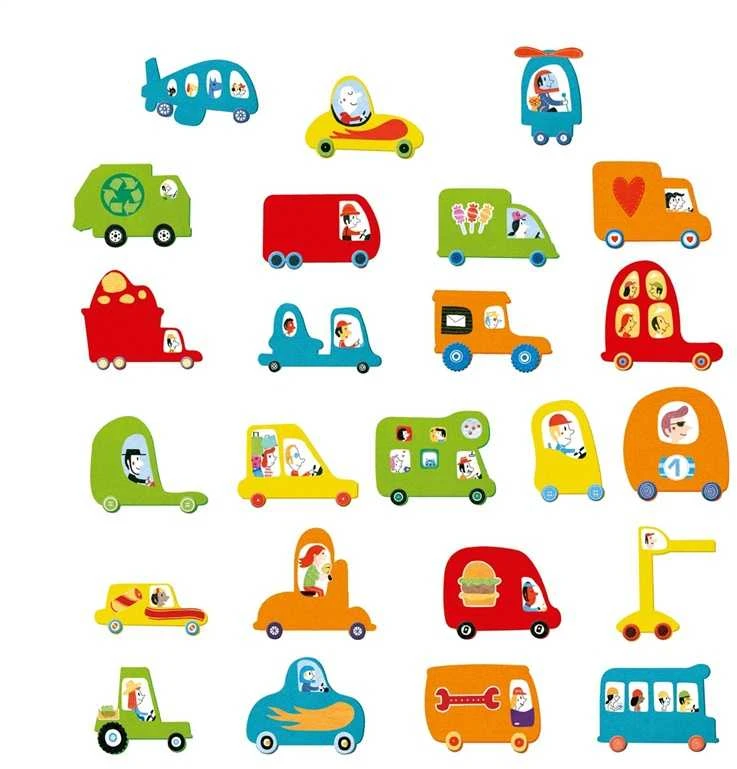 Djeco Kurkite su lipdukais - Myliu automobilius ( DJ09051 )